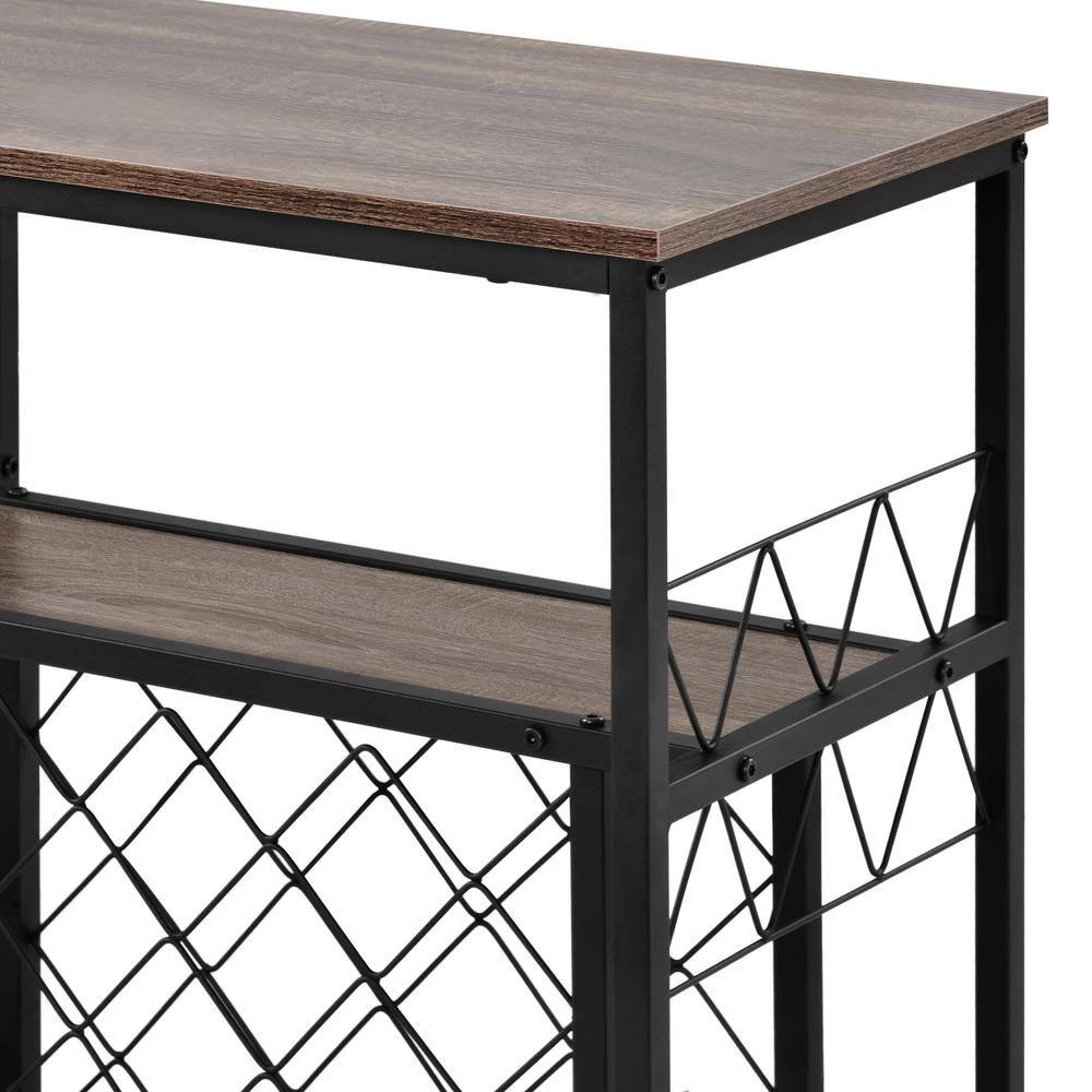 Brown Buffet Table with Shelves and Wine Rack by Wateday 4 Brown Buffet Table with Shelves and Wine Rack by Wateday - Image 4