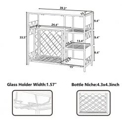 Brown Buffet Table with Shelves and Wine Rack by Wateday 14 Brown Buffet Table with Shelves and Wine Rack by Wateday -Wateday Sales Store brown wateday sideboards buffet tables yj yuki9596253 fa 1000