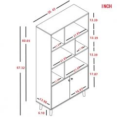 67.32 in. Coffee Wood 6-Shelf Standard Bookcase with Doors by Wateday 14 67.32 in. Coffee Wood 6-Shelf Standard Bookcase with Doors by Wateday -Wateday Sales Store coffee wateday bookcases bookshelves yj yuki9596499 76 1000