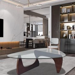 50 " Coffee Triangle Glass Top Coffee Table with Wood Base by Wateday -Wateday Sales Store coffee wateday coffee tables yj yuki9595587 31 1000