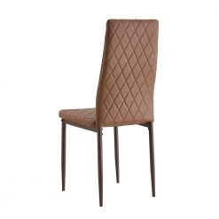 Coffee Color PU Leather Dining Chair Set of 4 by Wateday -Wateday Sales Store coffee wateday dining chairs yj yuki9595153 4f 1000