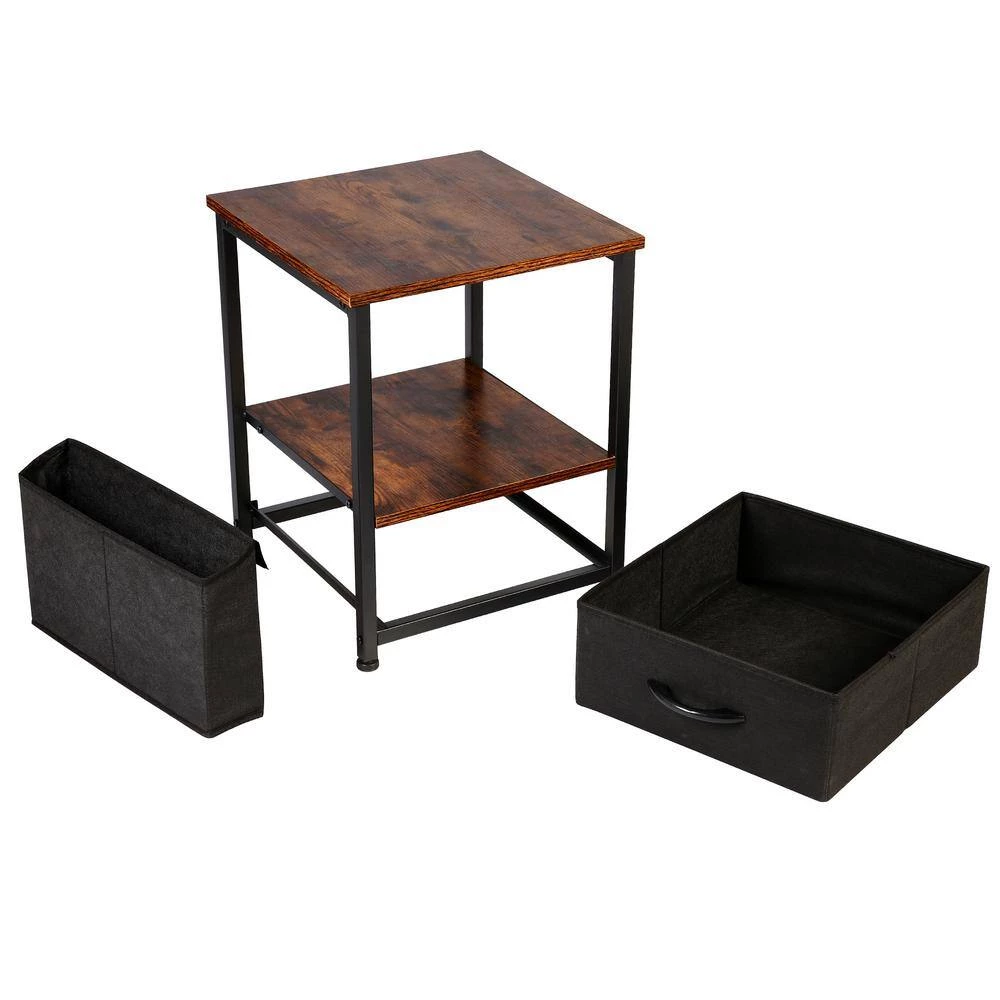 22.24 in. Coffee Short Rectangular Wood Side Table with Storage Space by Wateday 5 22.24 in. Coffee Short Rectangular Wood Side Table with Storage Space by Wateday - Image 5