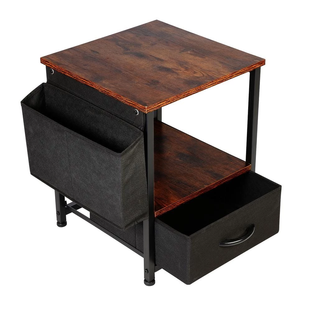 22.24 in. Coffee Short Rectangular Wood Side Table with Storage Space by Wateday 1 22.24 in. Coffee Short Rectangular Wood Side Table with Storage Space by Wateday