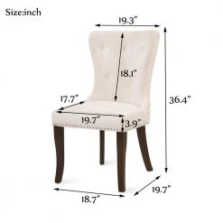 Cream Upholstered Dining Chair (Set of 6) by Wateday -Wateday Sales Store cream wateday dining chairs yj yuki9596176 44 1000