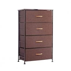 4-Drawer Dark Brown Dresser Storage Tower (37 in. H x 22.83 in. W x 11.81 in. D) by Wateday