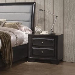 2-Drawer Dark Brown Nightstand 24 in. H x 17 in. W x 24 in. D by Wateday -Wateday Sales Store dark brown wateday nightstands yj yuki9595380 31 1000