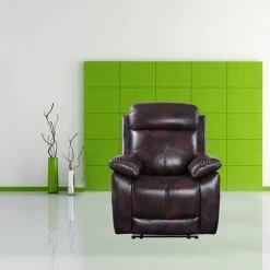 Dark Brown Grain Leather Recliner by Wateday -Wateday Sales Store dark brown wateday recliners yj yuki9595900 31 1000