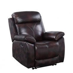 Dark Brown Grain Leather Recliner by Wateday