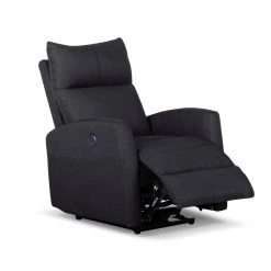 Dark Gray Fabric Power Recliner with USB Port by Wateday