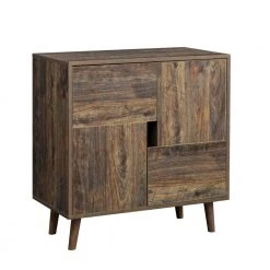 Espresso Storage Cabinet with Four Storage Spaces Sideboard by Wateday