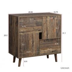 Espresso Storage Cabinet with Four Storage Spaces Sideboard by Wateday 16 Espresso Storage Cabinet with Four Storage Spaces Sideboard by Wateday -Wateday Sales Store espresso wateday accent cabinets yj yuki9595923 fa 1000
