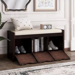 Espresso Storage Bench 19.8 in. H x 14 in. W x 39 in. L by Wateday -Wateday Sales Store espresso wateday bedroom benches yj yuki9595283 1f 1000