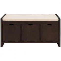 Espresso Storage Bench 19.8 in. H x 14 in. W x 39 in. L by Wateday