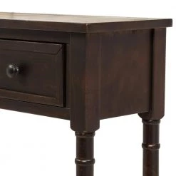 58 in. Espresso Standard Rectangle Wood Console Table with Drawers and Bottom Shelf by Wateday -Wateday Sales Store espresso wateday console tables yj yuki9596449 44 1000