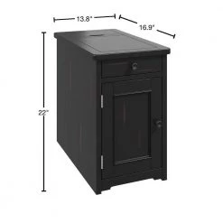 13.8 in. Espresso Short Rectangle Top Wood End Table with USB Ports by Wateday -Wateday Sales Store espresso wateday end side tables yj yuki9595539 40 1000