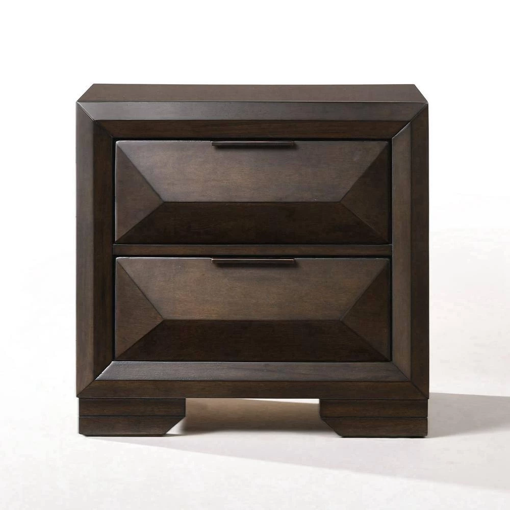 2-Drawer Espresso Nightstand 25 in. H x 17 in. W x 26 in. D by Wateday 3 2-Drawer Espresso Nightstand 25 in. H x 17 in. W x 26 in. D by Wateday - Image 3