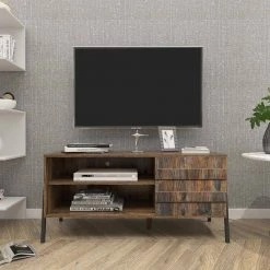 43.30 in. Espresso TV Stand with Cabinet Fits TV's up to 55 in. by Wateday -Wateday Sales Store espresso wateday tv stands yj yuki9596261 31 1000