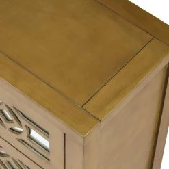 Gold Wooden Storage Cabinet with 3-Drawers by Wateday -Wateday Sales Store gold wateday accent cabinets yj yuki9596346 4f 1000