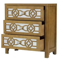 Gold Wooden Storage Cabinet with 3-Drawers by Wateday -Wateday Sales Store gold wateday accent cabinets yj yuki9596346 77 1000