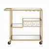 Gold Serving Cart with Wine Rack and Towel Rack by Wateday