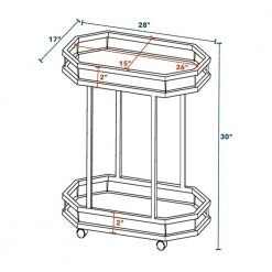 Gold Serving Cart with Wheels and 2-Mirror Shelves by Wateday -Wateday Sales Store gold wateday bar carts yj yuki9595826 1f 1000