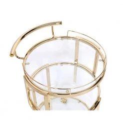Gold Round Serving Cart with Towel Rack by Wateday -Wateday Sales Store gold wateday bar carts yj yuki9595829 4f 1000