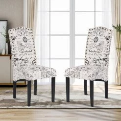 Graffiti Upholstered Dining Side Chairs (Set of 2) by Wateday -Wateday Sales Store graffiti wateday dining chairs yj yuki9596031 31 1000