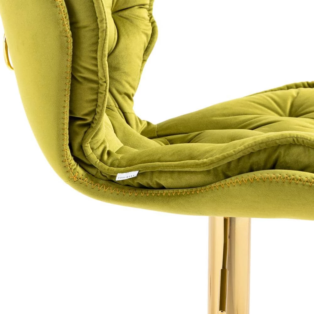 44.09 in. Grass Green Low Back Wood Frame 23 in. Bar Stool with Footrest by Wateday 6 44.09 in. Grass Green Low Back Wood Frame 23 in. Bar Stool with Footrest by Wateday - Image 6