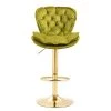 44.09 in. Grass Green Low Back Wood Frame 23 in. Bar Stool with Footrest by Wateday