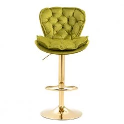 44.09 in. Grass Green Low Back Wood Frame 23 in. Bar Stool with Footrest by Wateday