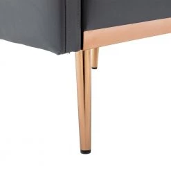 Gray PU Leather Side Chair with Rose Golden Feet by Wateday -Wateday Sales Store gray wateday accent chairs yj yuki9596220 1f 1000