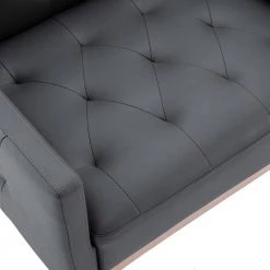 Gray PU Leather Side Chair with Rose Golden Feet by Wateday -Wateday Sales Store gray wateday accent chairs yj yuki9596220 4f 1000