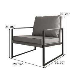 Gray PU Leather Arm Chair with Cushion by Wateday 12 Gray PU Leather Arm Chair with Cushion by Wateday -Wateday Sales Store gray wateday accent chairs yj yuki9596367 44 1000