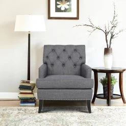 Gray Fabric Side Chair with Cushion by Wateday -Wateday Sales Store gray wateday accent chairs yj yuki9596570 31 1000
