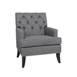 Gray Fabric Side Chair with Cushion by Wateday