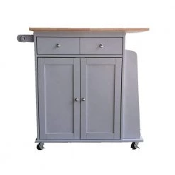 Gray Kitchen Cart with Wheels by Wateday
