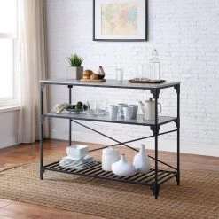 Gray Kitchen Island with Shelves by Wateday 5 Gray Kitchen Island with Shelves by Wateday -Wateday Sales Store gray wateday bar carts yj yuki9595813 31 1000
