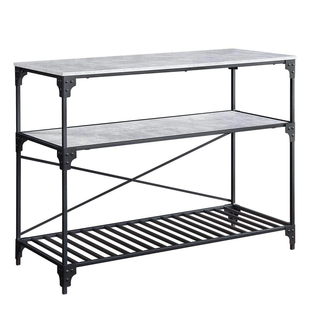 Gray Kitchen Island with Shelves by Wateday 1 Gray Kitchen Island with Shelves by Wateday
