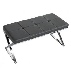 Gray PU Ottoman Bench 18.70 in. x 18.10 in. x 38.90 in. by Wateday