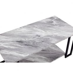 39 .37" Gray Rectangle MDF Top Coffee Table with 2 Layers by Wateday -Wateday Sales Store gray wateday coffee tables yj yuki9595584 c3 1000