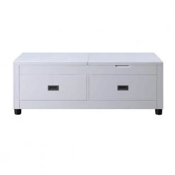 47 in. Gray Rectangle Wood Lift Top Coffee Table with 2-Drawers by Wateday