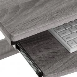 22 in. Rectangular Gray Wood 1-Drawer Computer Desk with Shelves by Wateday -Wateday Sales Store gray wateday computer desks yj yuki9595770 4f 1000