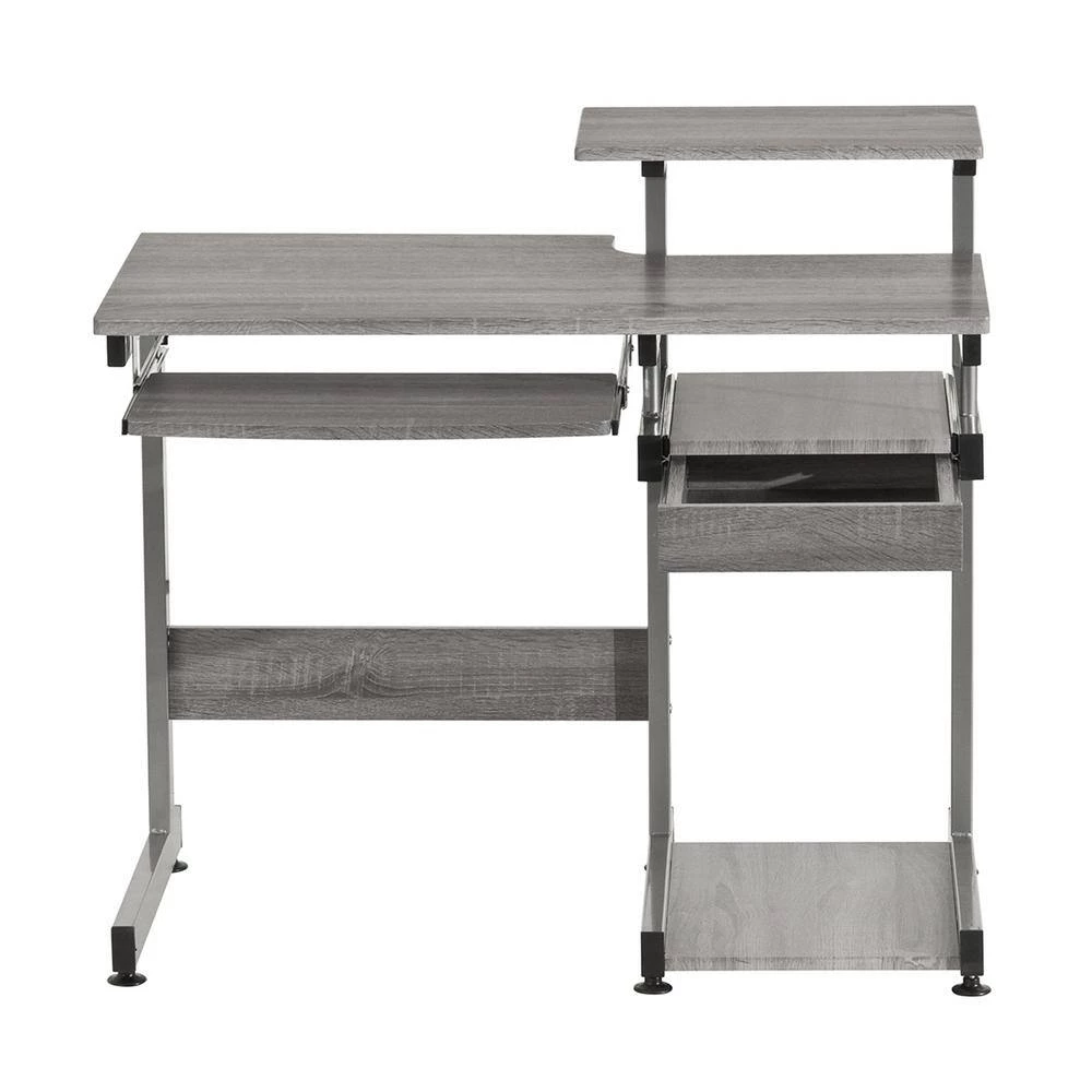 22 in. Rectangular Gray Wood 1-Drawer Computer Desk with Shelves by Wateday 3 22 in. Rectangular Gray Wood 1-Drawer Computer Desk with Shelves by Wateday - Image 3