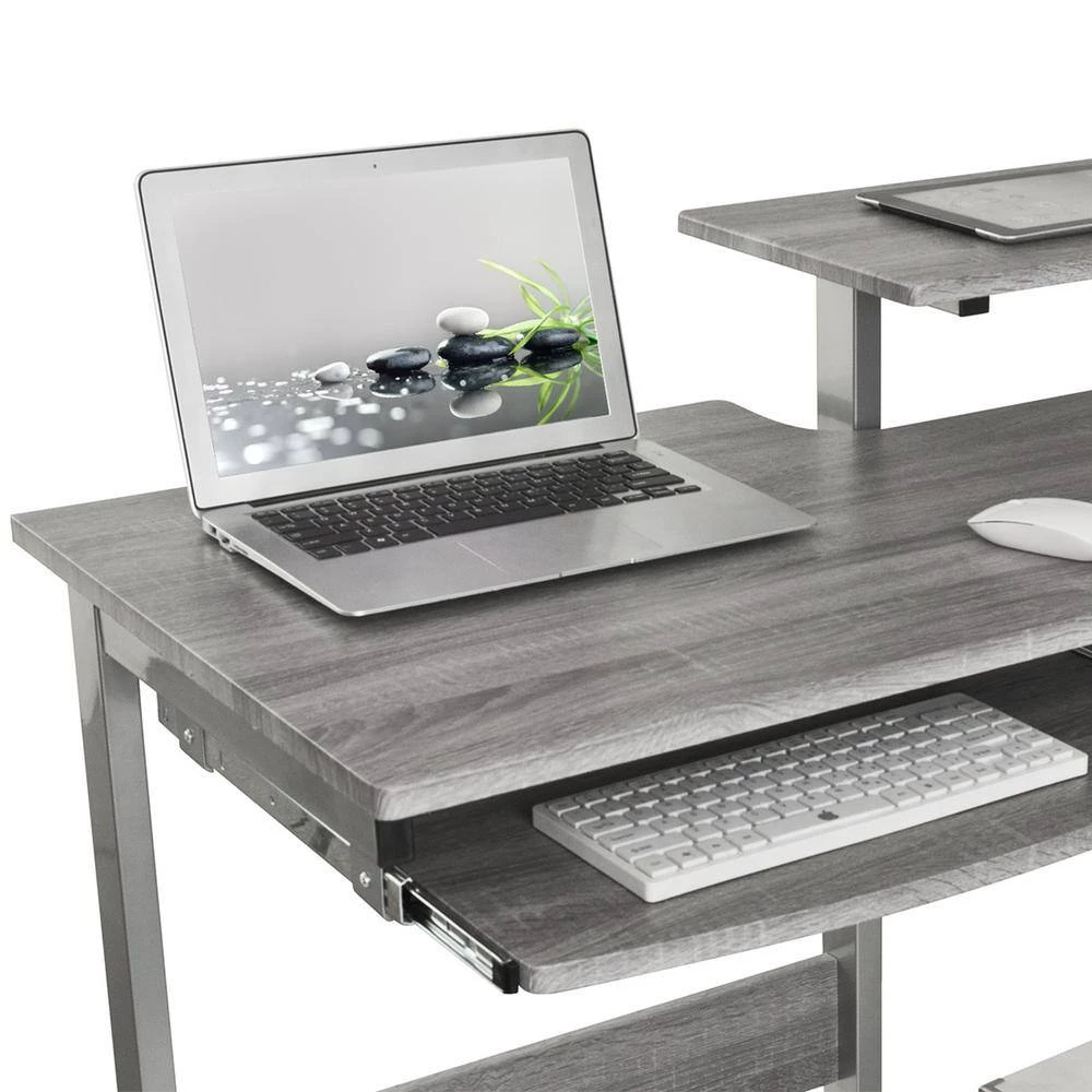 22 in. Rectangular Gray Wood 1-Drawer Computer Desk with Shelves by Wateday 4 22 in. Rectangular Gray Wood 1-Drawer Computer Desk with Shelves by Wateday - Image 4