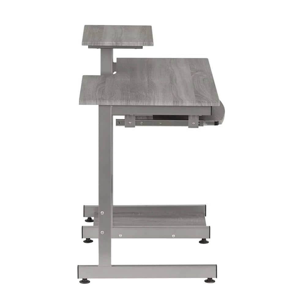 22 in. Rectangular Gray Wood 1-Drawer Computer Desk with Shelves by Wateday 2 22 in. Rectangular Gray Wood 1-Drawer Computer Desk with Shelves by Wateday - Image 2
