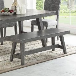 Gray Wood Dining Bench, 18 in. H x 17 in. W x 54 in. D by Wateday -Wateday Sales Store gray wateday dining benches yj yuki9595334 31 1000