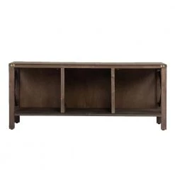 Gray Wood Shoe Storage Bench with 3 Cubbies (18 in. H x 43.31 in. W x 15.35 in. D) by Wateday