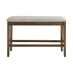 Gray Fabric Dining Wooden Bench (26 in. H x 39 in. W x 17 in. D) by Wateday