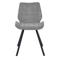 Gray Fabric Upholstery Dining Chairs with metal legs, set of 2 by Wateday