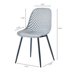 Gray plastic dining chair without arms, set of 2 by Wateday -Wateday Sales Store gray wateday dining chairs yj yuki9595137 44 1000
